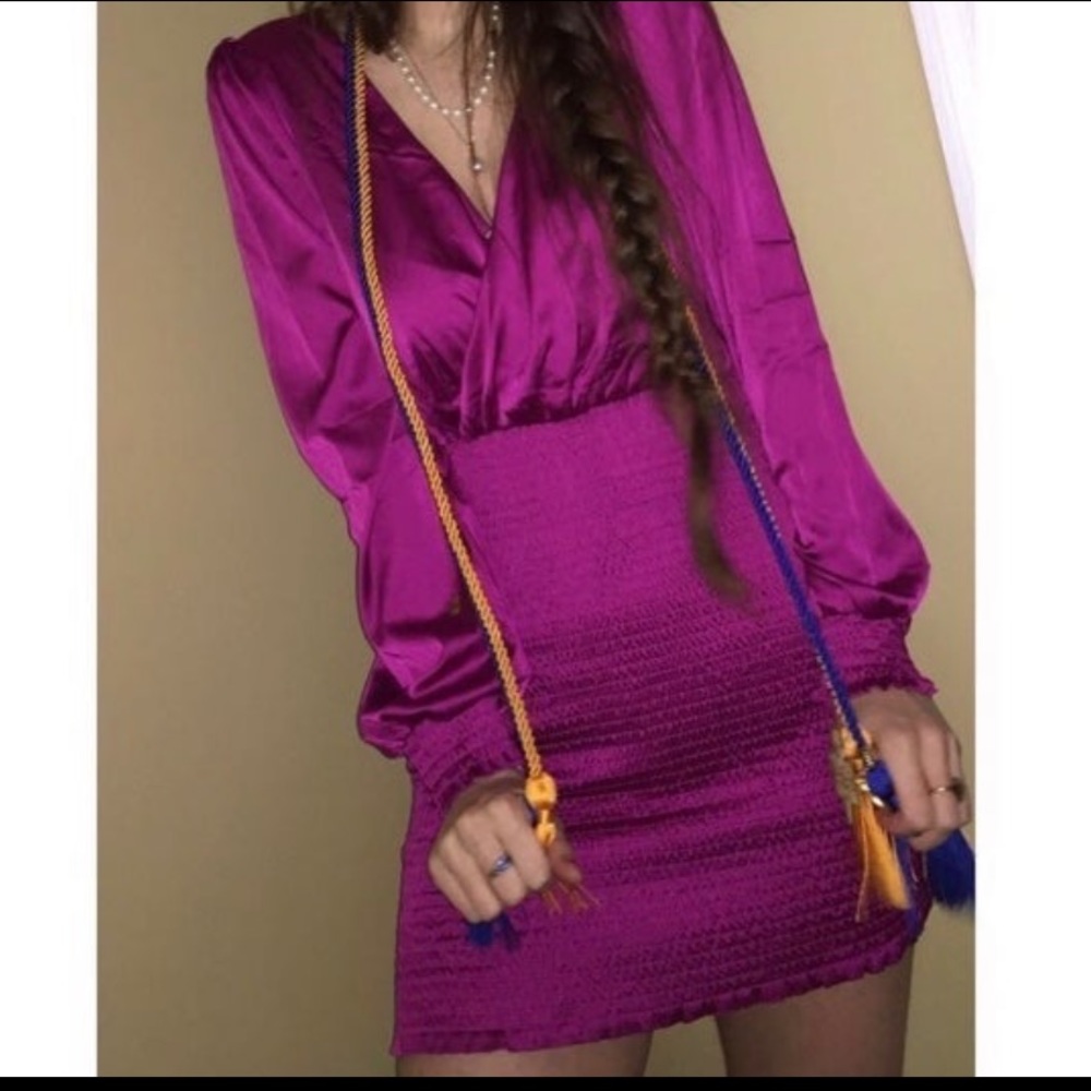 Magenta Lulus long sleeve dress